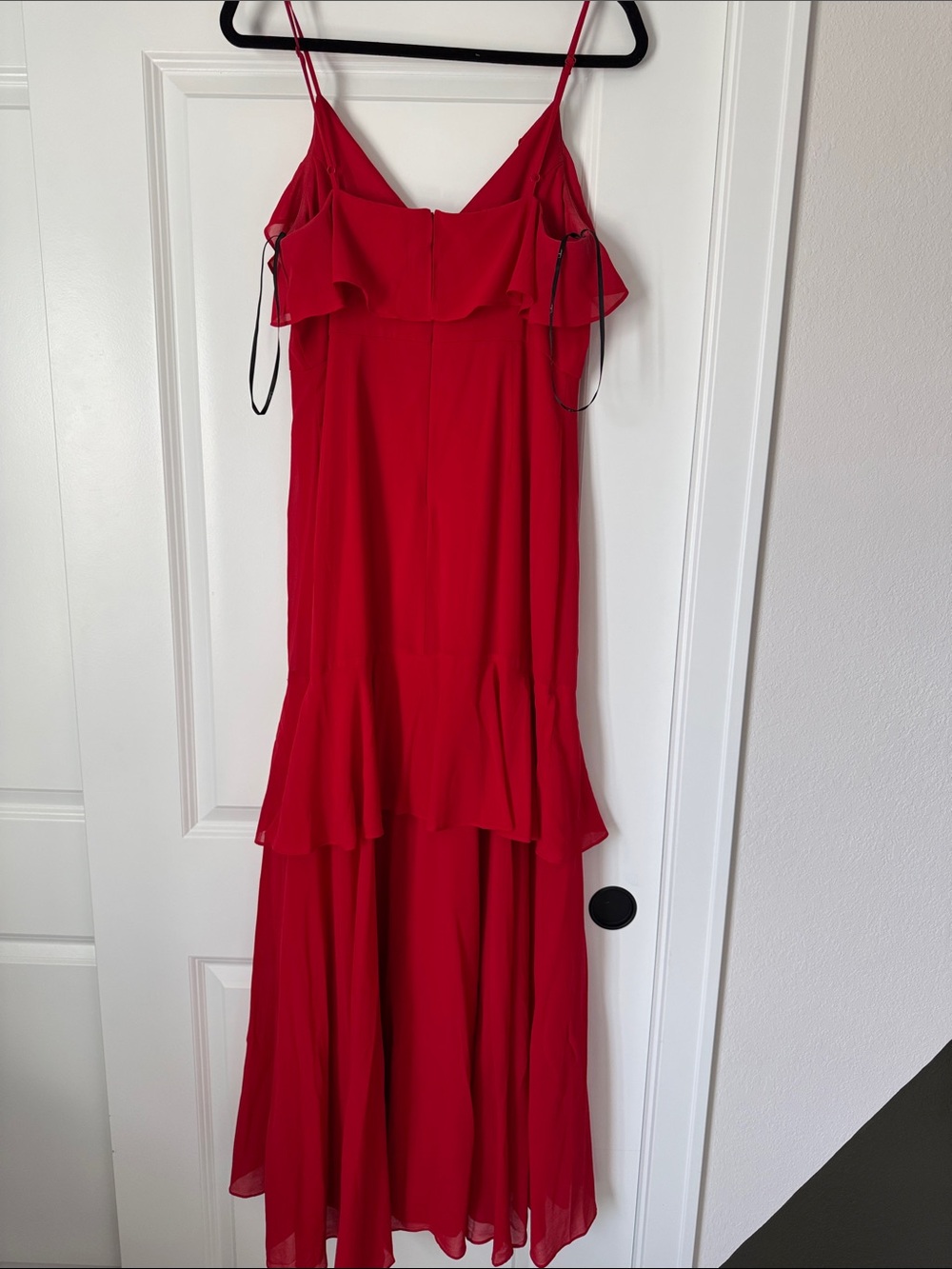 Lulu's Red Ruffle High-Low Slip Dress - Picture 3 of 3